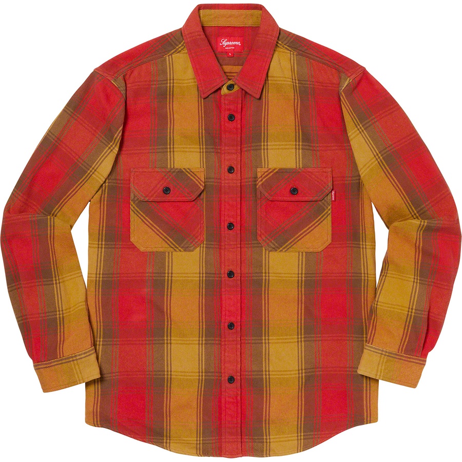 Supreme Heavyweight Flannel Shirt (FW19) - Red - $128