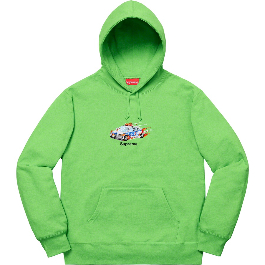 Supreme Cop Car Hooded Sweatshirt (FW19) - Bright Green - $158