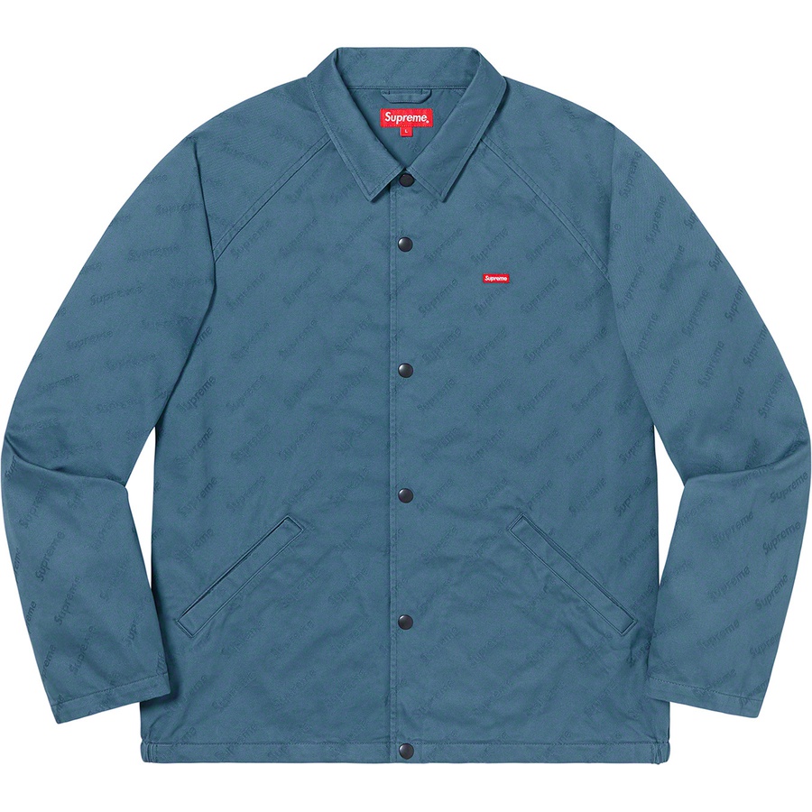 Supreme Snap Front Jacquard Logos Twill Jacket (FW19) - Slate - $168