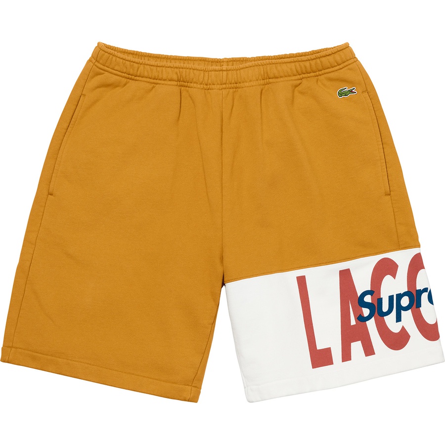 Supreme Supreme LACOSTE Logo Panel Sweatshort (FW19) - Gold - $128