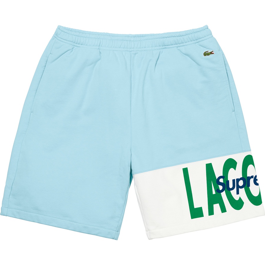 Supreme Supreme LACOSTE Logo Panel Sweatshort (FW19) - Light Blue - $128