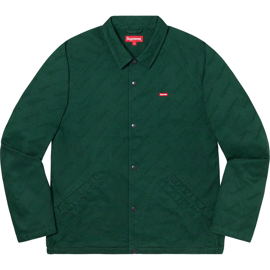 Supreme Snap Front Jacquard Logos Twill Jacket (FW19) - Forest Green - $168