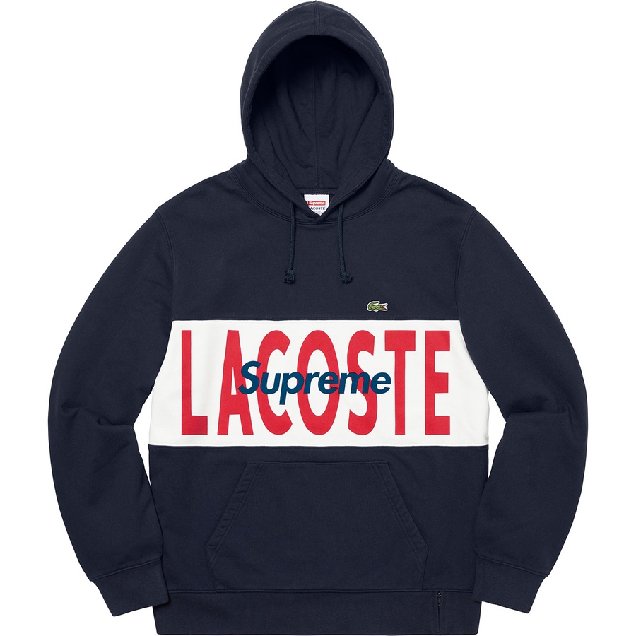 Supreme Supreme LACOSTE Logo Panel Hooded Sweatshirt (FW19) - Navy - $158