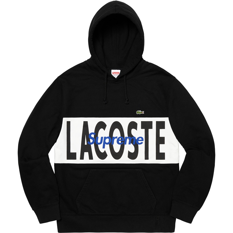 Supreme Supreme LACOSTE Logo Panel Hooded Sweatshirt (FW19) - Black - $158