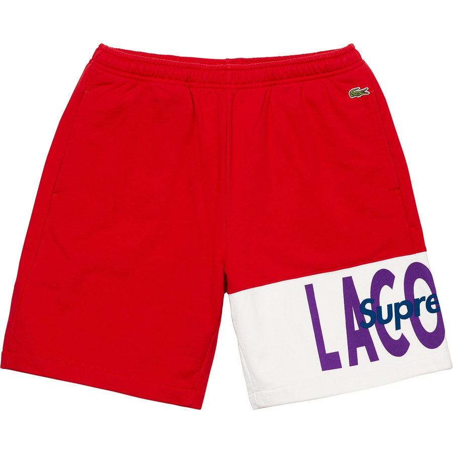 Supreme Supreme LACOSTE Logo Panel Sweatshort (FW19) - Red - $128