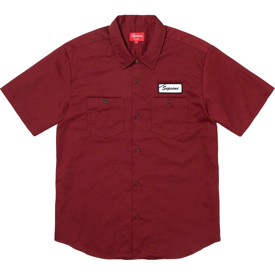 Supreme God's Favorite S S Work Shirt (FW19) - Burgundy - $128