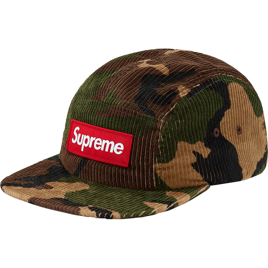 Supreme Camo Corduroy Camp Cap (FW19) - Woodland Camo - $48
