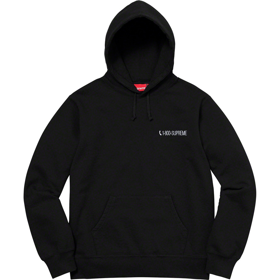 Supreme 1-800 Hooded Sweatshirt (FW19) - Black - $168