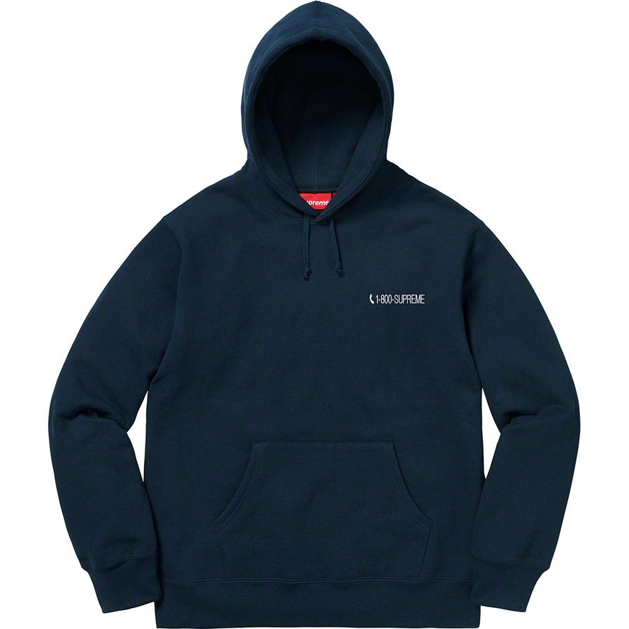 Supreme 1-800 Hooded Sweatshirt (FW19) - Navy - $168
