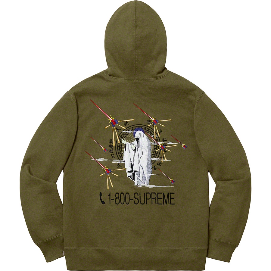 Supreme 1-800 Hooded Sweatshirt (FW19) - Dark Olive - $168