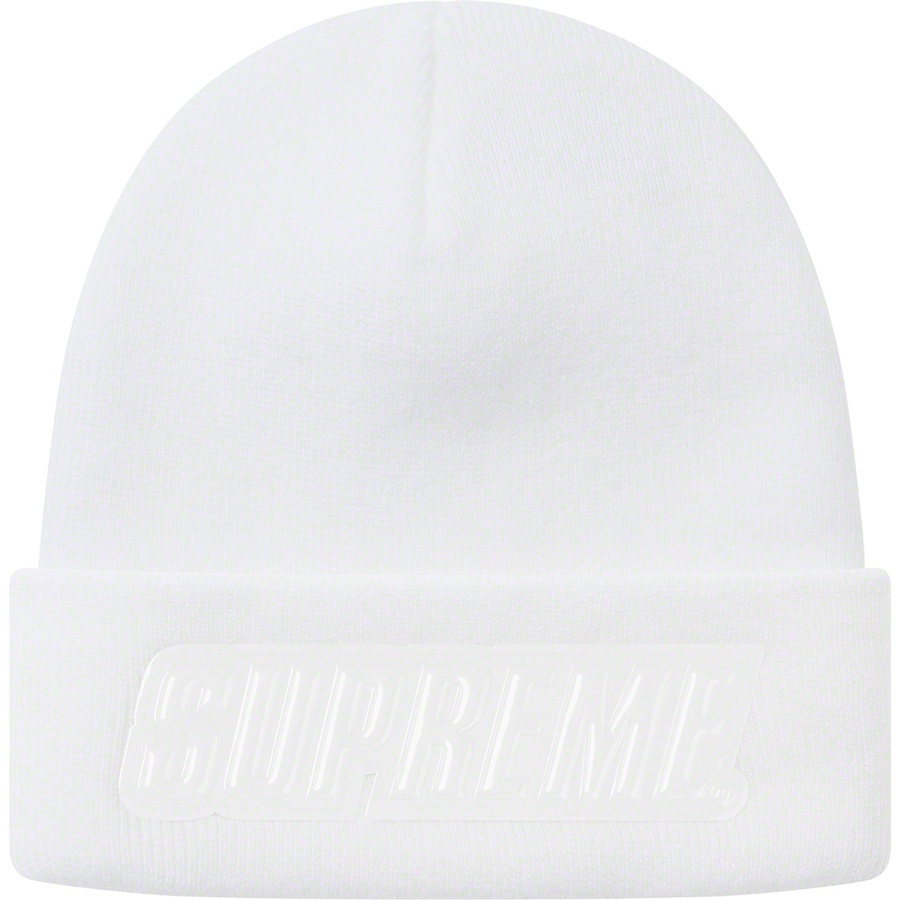 Supreme Raised Patent Logo Beanie (FW19) - White - $36