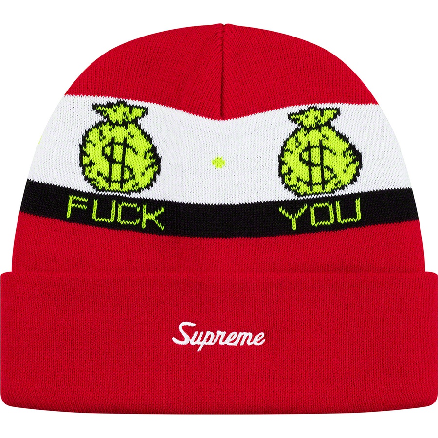 Supreme Pay Me Beanie (FW19) - Red - $34