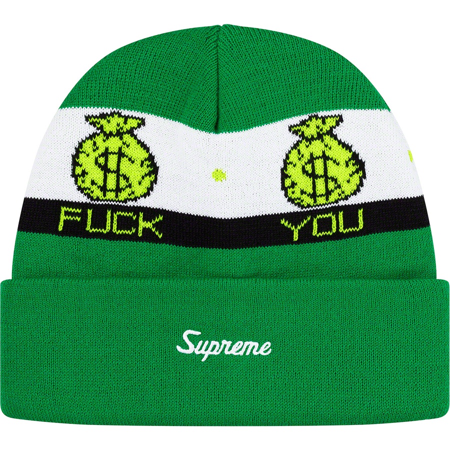 Supreme Pay Me Beanie (FW19) - Green - $34