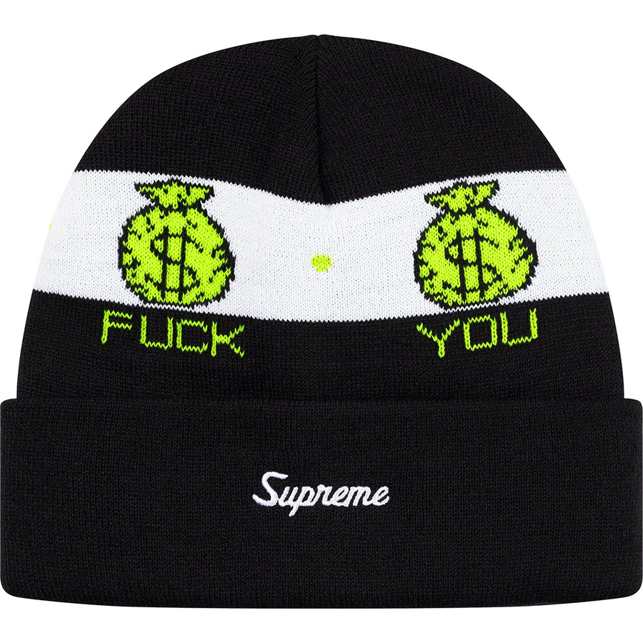 Supreme Pay Me Beanie (FW19) - Black - $34