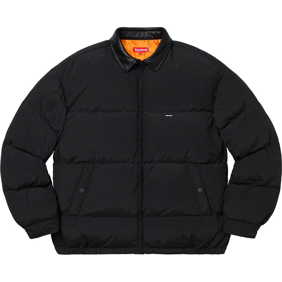 Supreme Leather Collar Puffy Jacket (FW19) - Black - $268