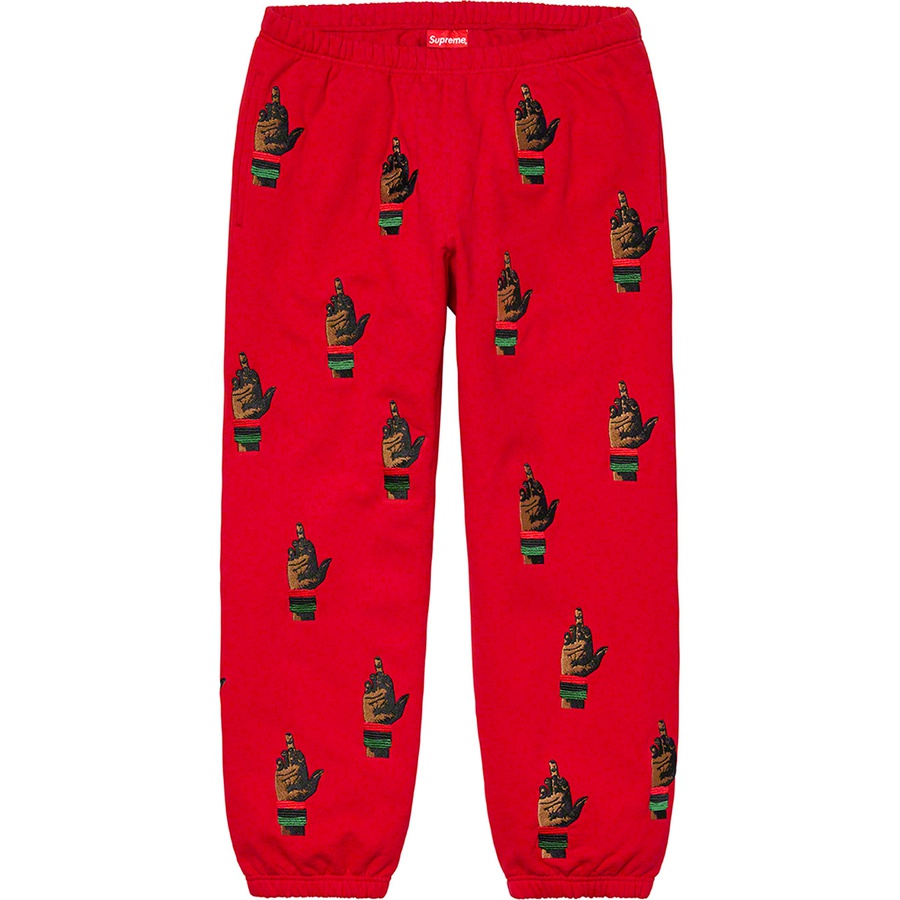 Supreme Supreme dead prez RBG Embroidered Sweatpant (FW19) - Red - $178