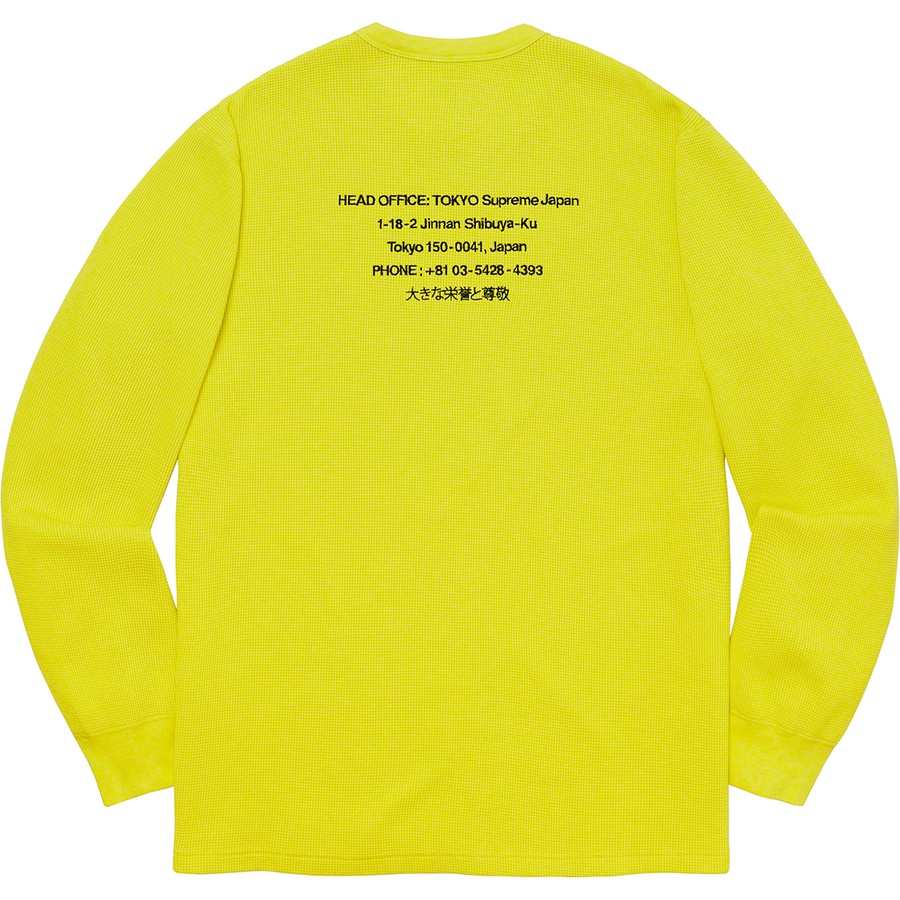 Supreme HQ Waffle Thermal (FW19) - Acid Green - $98