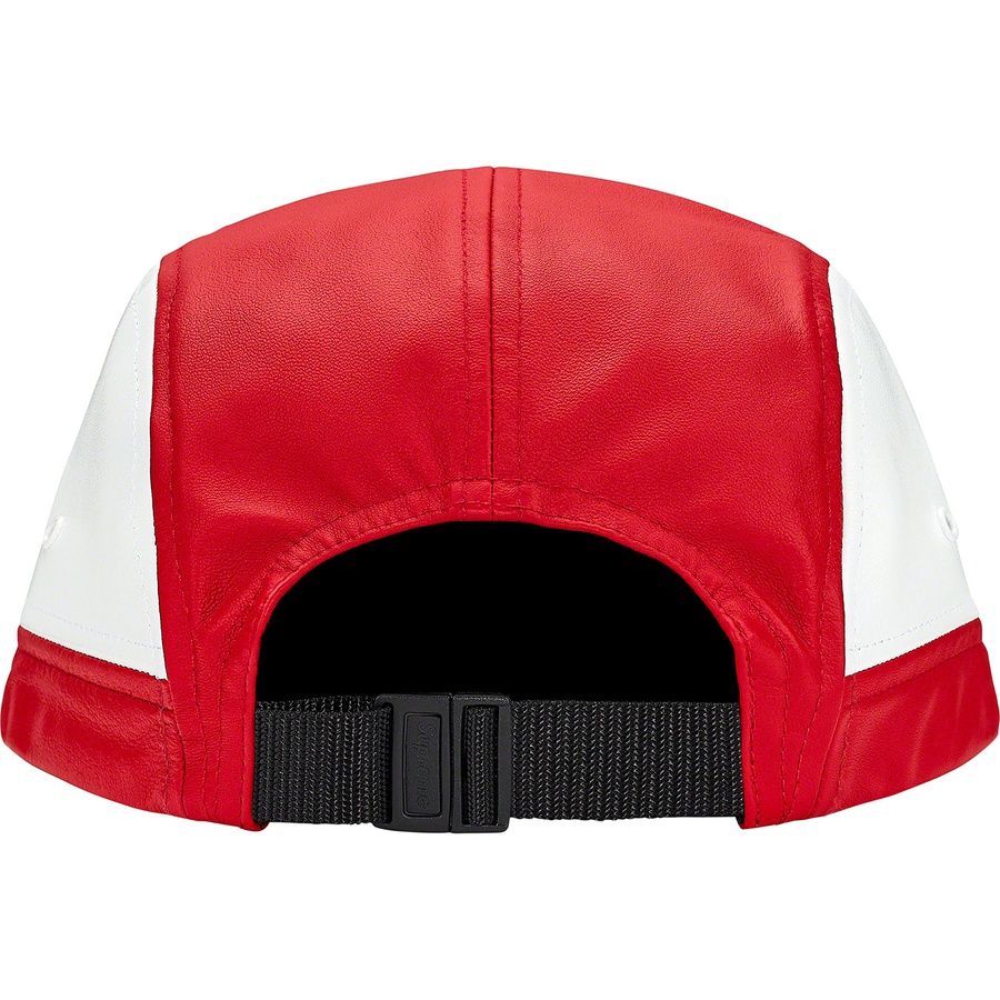 Supreme 2-Tone Leather Camp Cap (FW19) - Red - $68