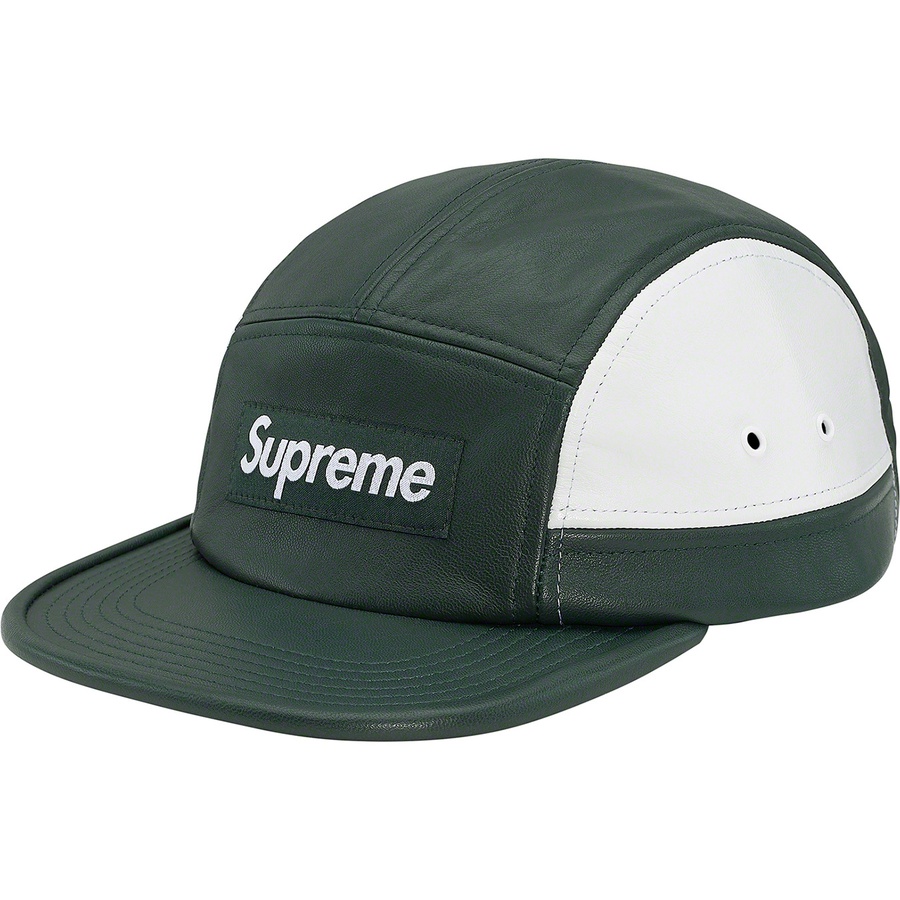 Supreme 2-Tone Leather Camp Cap (FW19) - Dark Green - $68