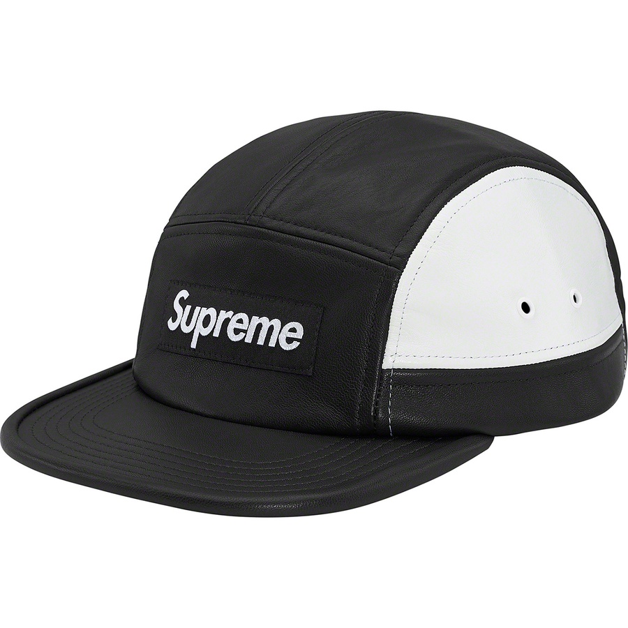 Supreme 2-Tone Leather Camp Cap (FW19) - Black - $68
