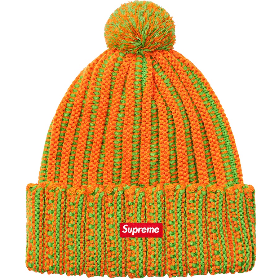 Supreme Contrast Stripe Beanie (FW19) - Orange - $36