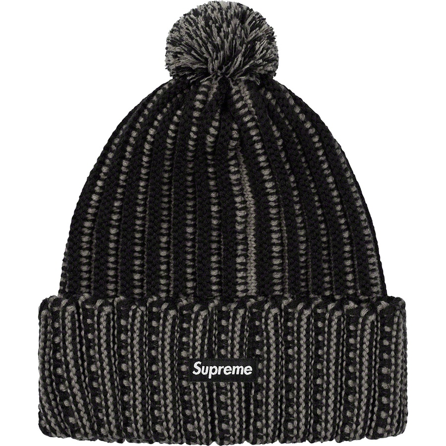 Supreme Contrast Stripe Beanie (FW19) - Black - $36