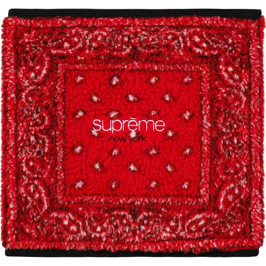 Supreme Bandana Fleece Neck Gaiter (FW19) - Red - $40