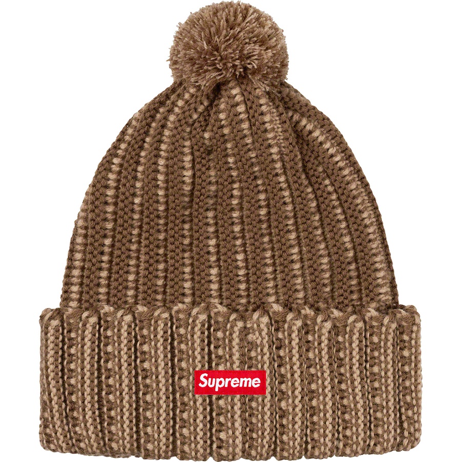 Supreme Contrast Stripe Beanie (FW19) - Brown - $36