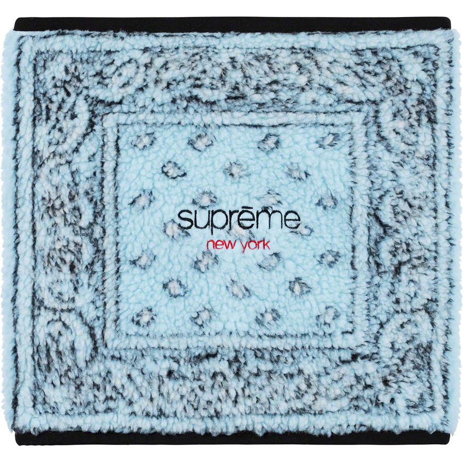 Supreme Bandana Fleece Neck Gaiter (FW19) - Light Blue - $40