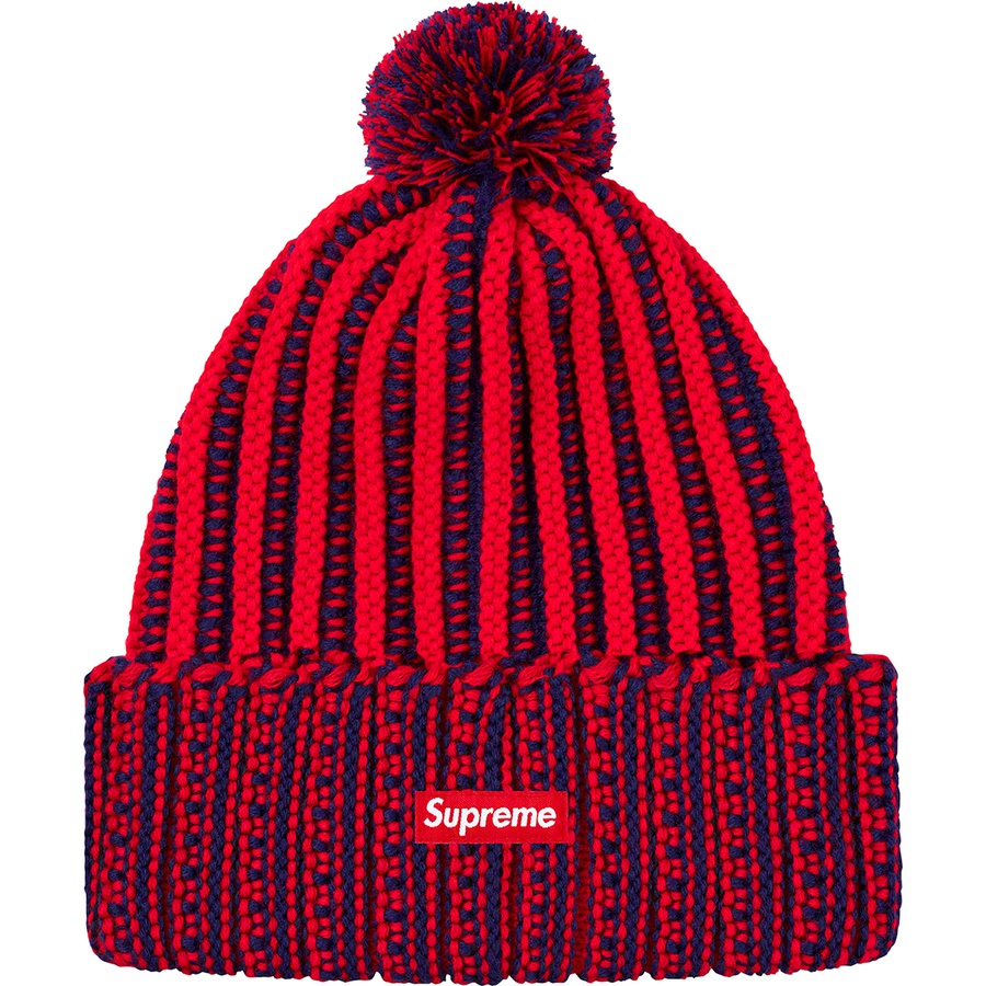 Supreme Contrast Stripe Beanie (FW19) - Red - $36