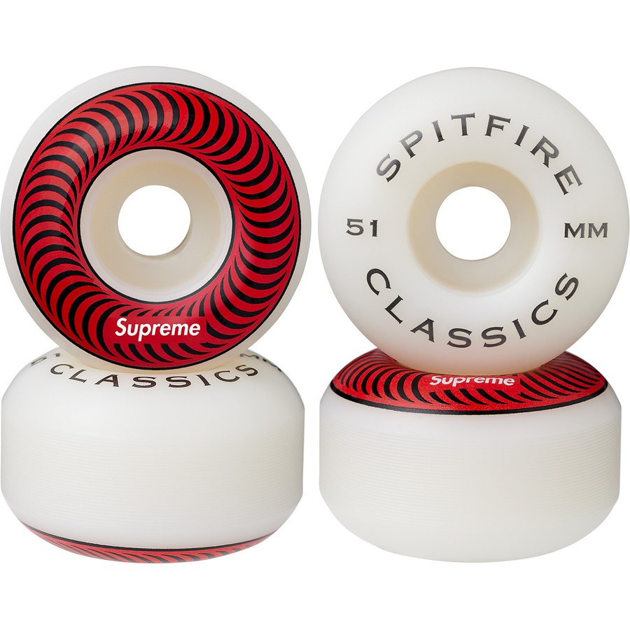 Supreme Supreme Spitfire Classic Wheels (Set of 4) (SS20) - Red 51MM - $30