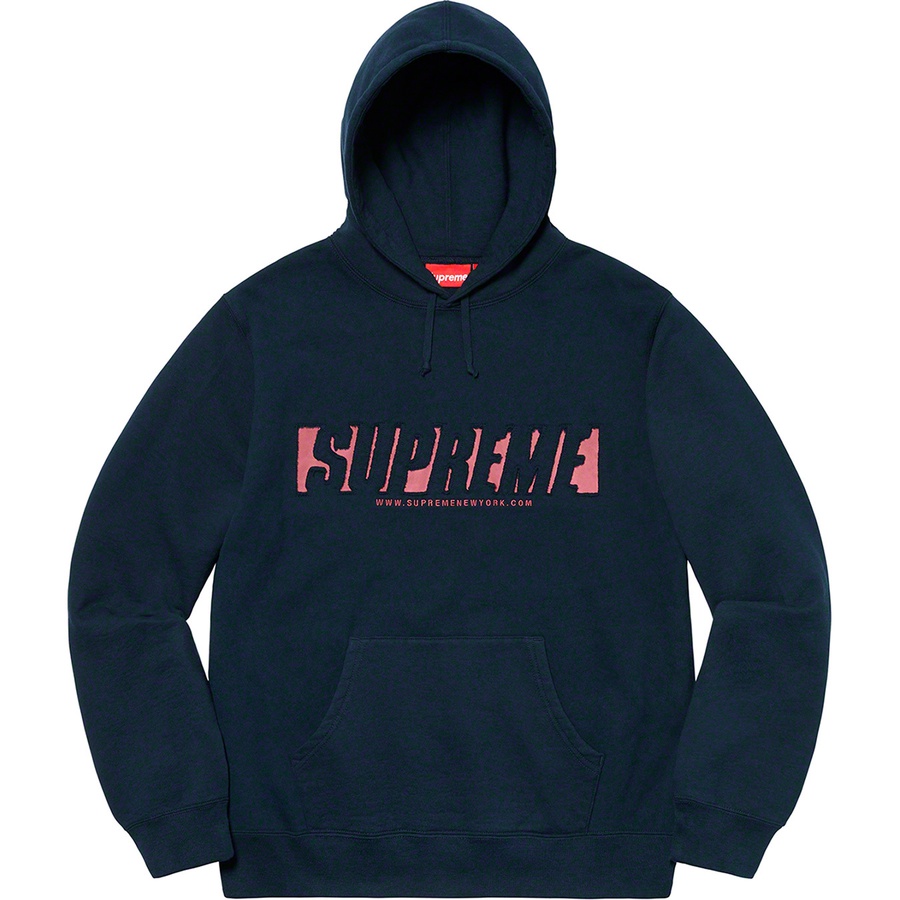 Supreme Reflective Cutout Hooded Sweatshirt (SS20) - Navy - $158