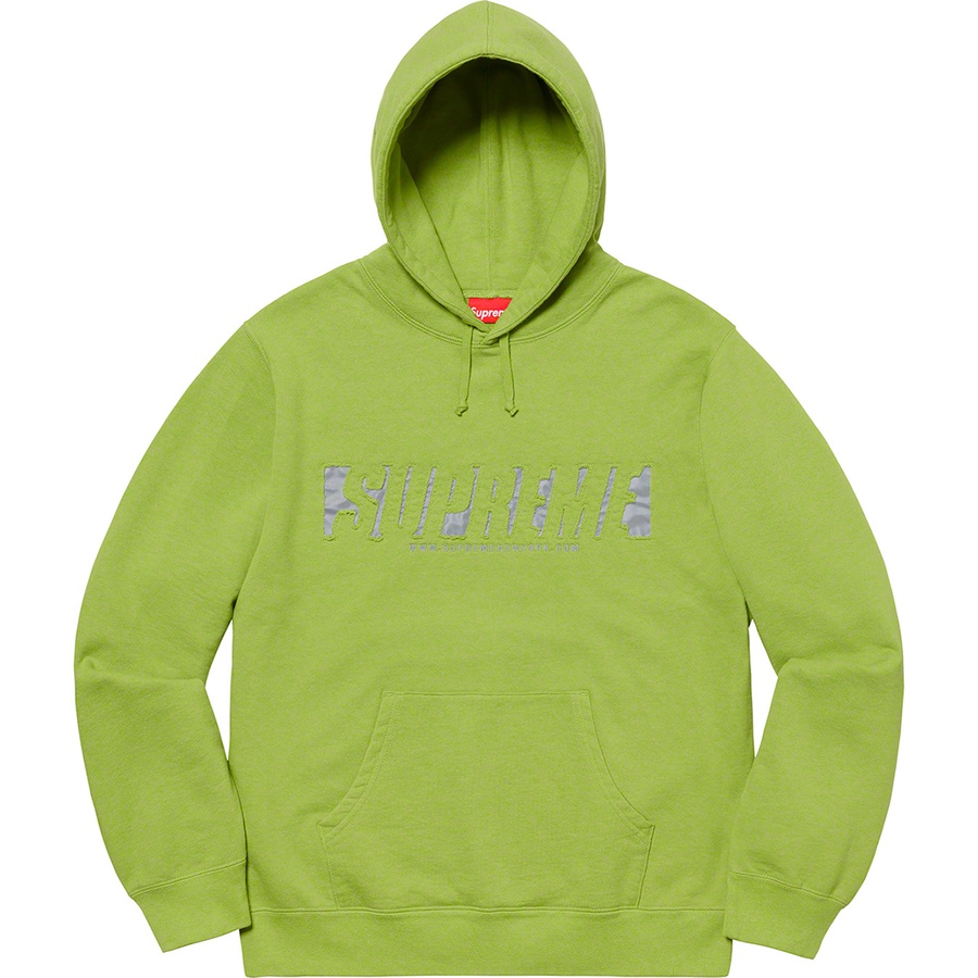 Supreme Reflective Cutout Hooded Sweatshirt (SS20) - Lime - $158