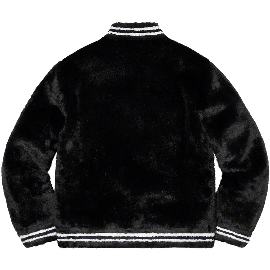 Supreme Faux Fur Varsity Jacket (SS20) - Black - $398