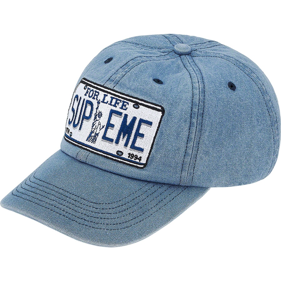Supreme License Plate 6-Panel (SS20) - Denim - $48