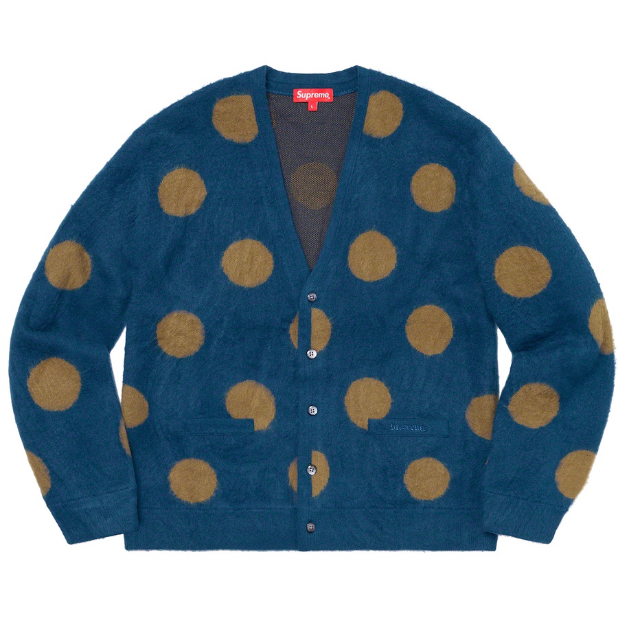 Supreme Brushed Polka Dot Cardigan (SS20) - Navy - $168