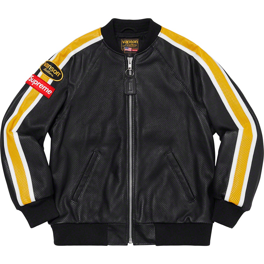 Supreme Supreme Vanson Leathers Perforated Bomber Jacket (SS20) - Black - $788
