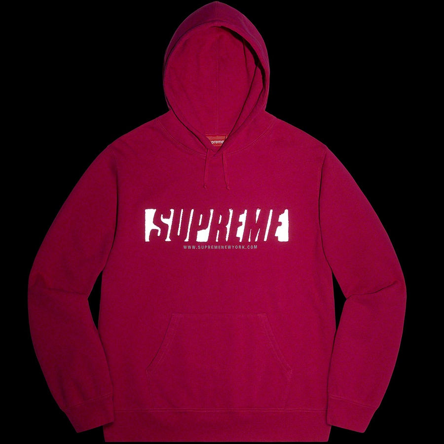 Supreme Reflective Cutout Hooded Sweatshirt (SS20) - Fuchsia - $158