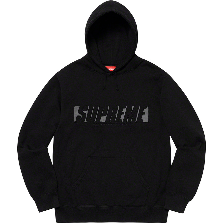 Supreme Reflective Cutout Hooded Sweatshirt (SS20) - Black - $158
