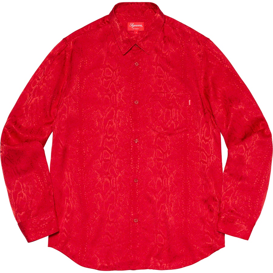 Supreme Snakeskin Jacquard Shirt (SS20) - Red - $148
