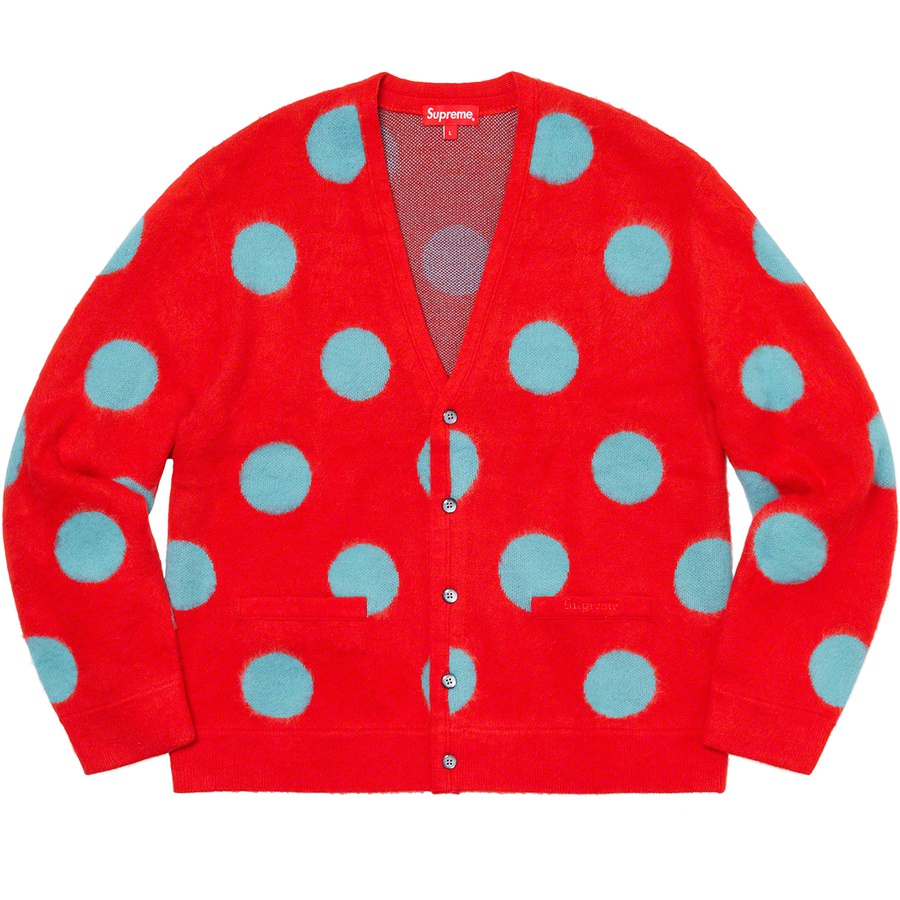 Supreme Brushed Polka Dot Cardigan (SS20) - Red - $168