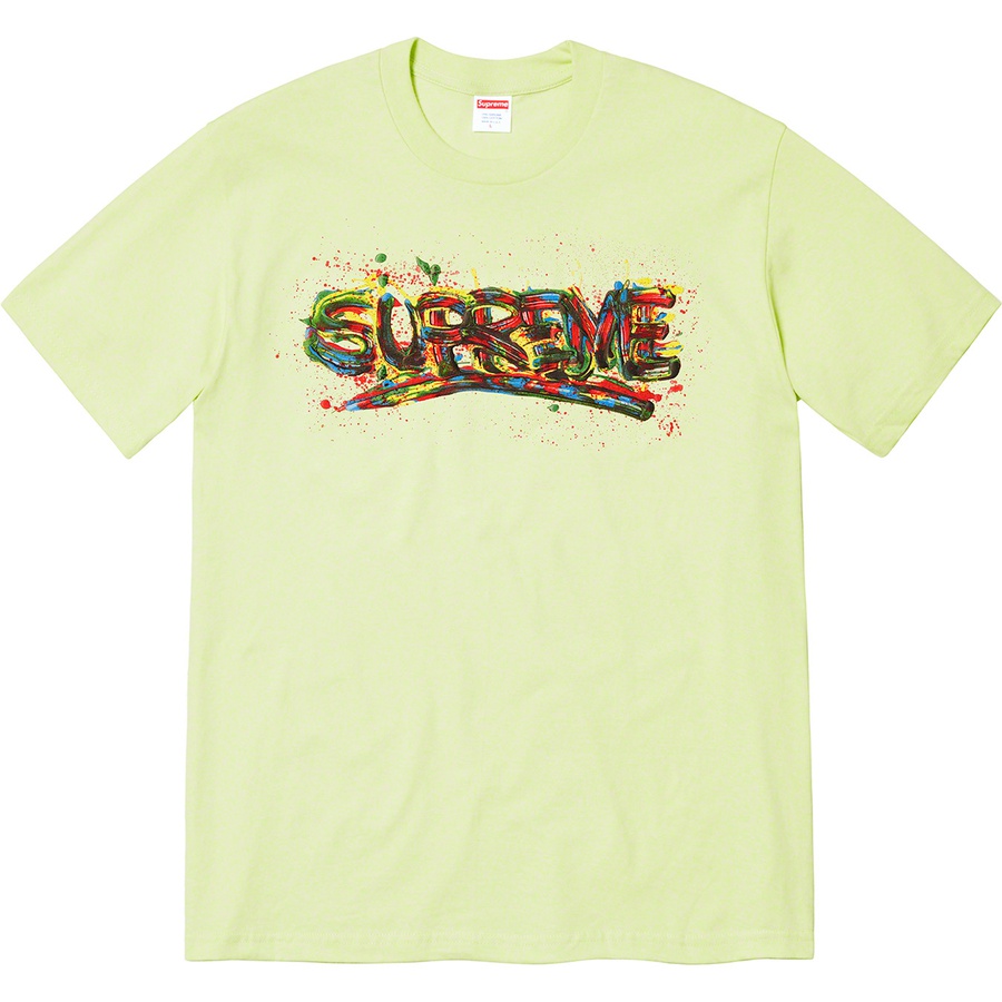 Supreme Paint Logo Tee (SS20) - Pale Mint - $38