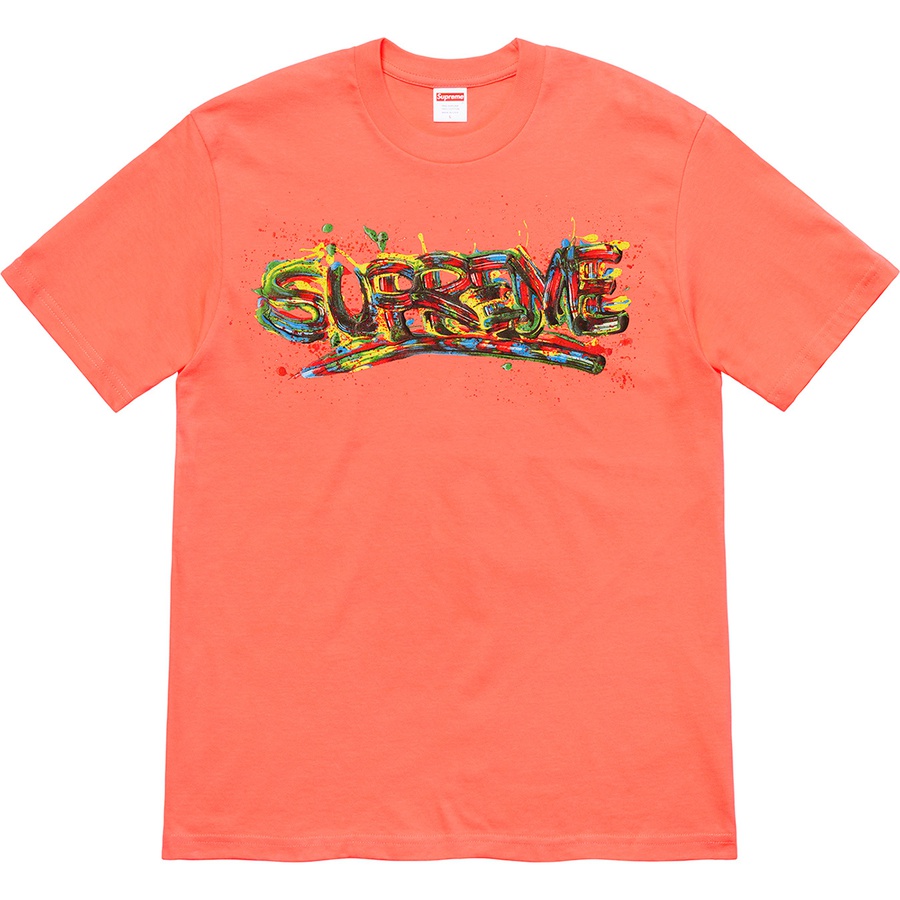 Supreme Paint Logo Tee (SS20) - Neon Orange - $38