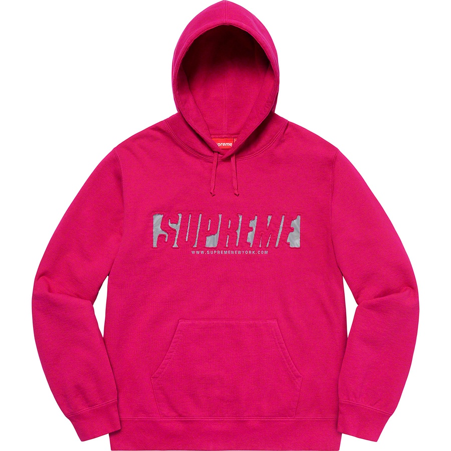 Supreme Reflective Cutout Hooded Sweatshirt (SS20) - Fuchsia - $158