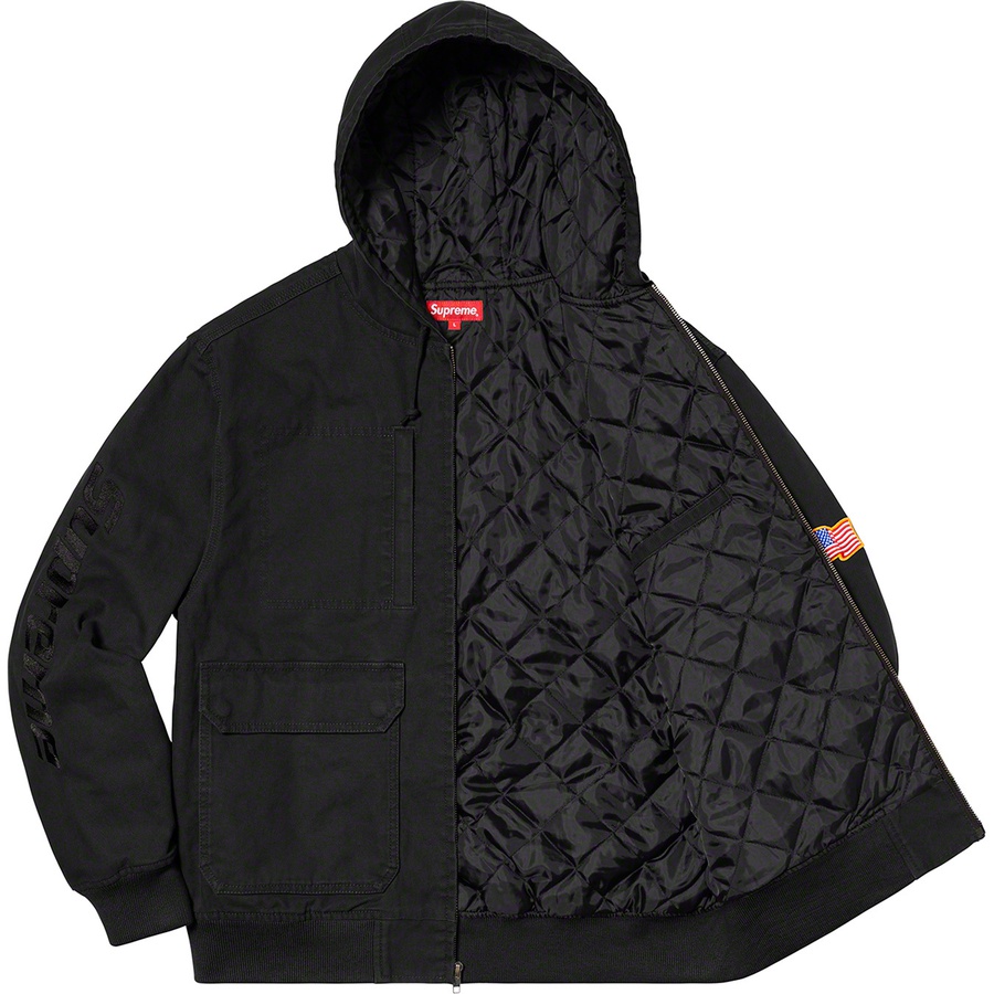 Supreme Canvas Hooded Work Jacket (SS20) - Black - $198