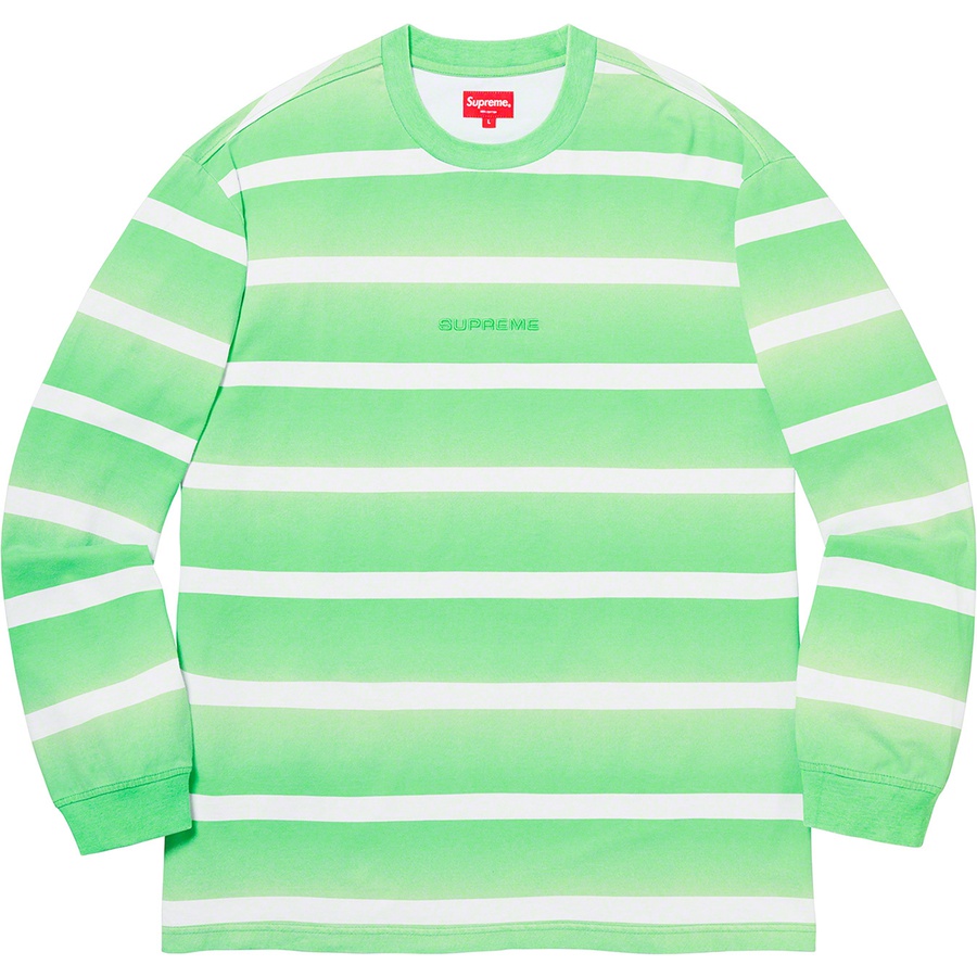 Supreme Fade Stripe L S Top (SS20) - Bright Green - $78