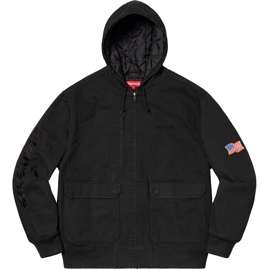 Supreme Canvas Hooded Work Jacket (SS20) - Black - $198