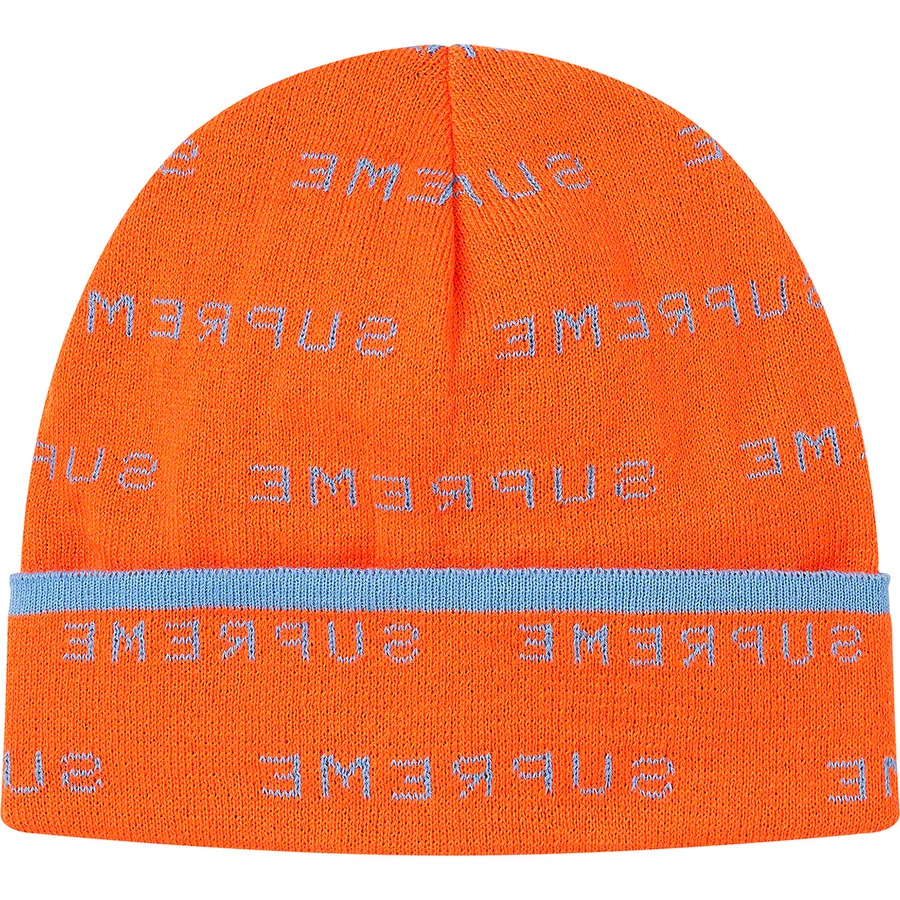 Supreme Logo Repeat Beanie (SS20) - Orange - $36