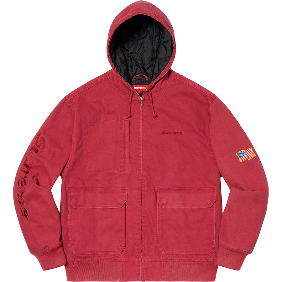 Supreme Canvas Hooded Work Jacket (SS20) - Red - $198