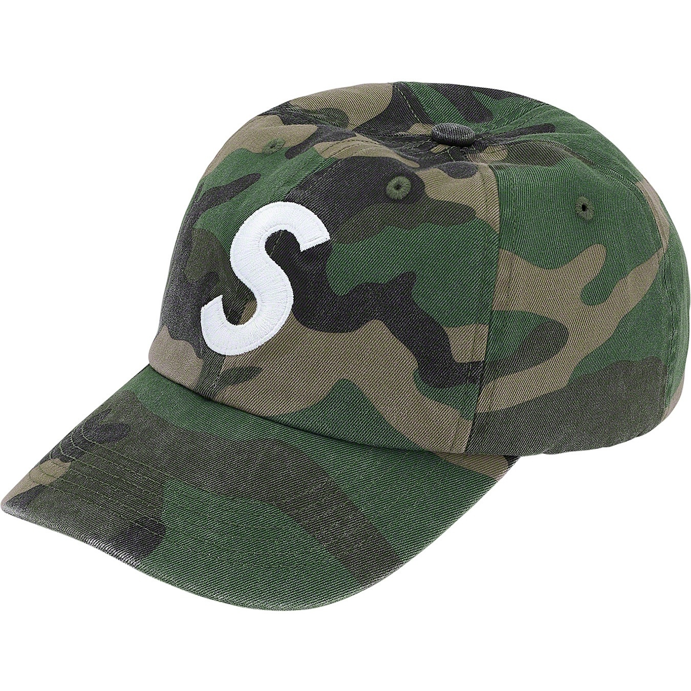 Supreme Pigment Print S Logo 6-Panel (SS20) - Woodland Camo - $48